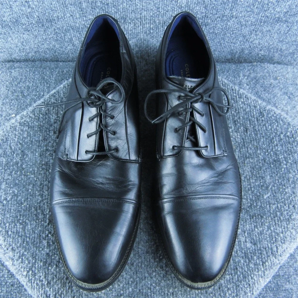 Cole Haan Grand OS Men Derby Oxfords Shoes Size 13 Medium Black Leather Lace‎ Up